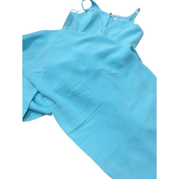 Dress the Population Iris Slit Crepe Long Gown Dress Tranquil Blue Medium - Picture 6 of 8